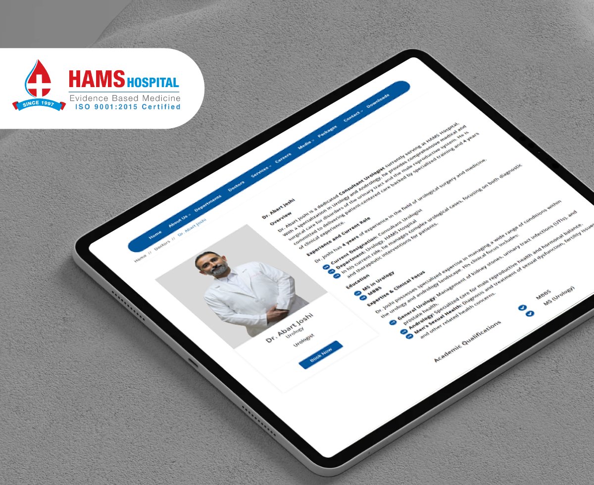 HAMS Hospital website redesign